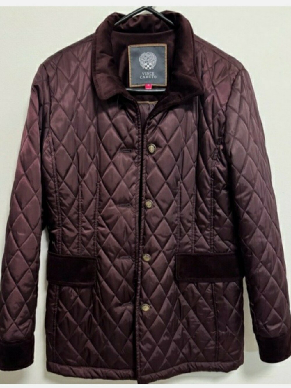 Vince Camuto Quilted Burgundy Jacket - Size Medium